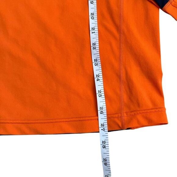 Coolibar Mens Sz M UPF 50+ Aqua Suntect Rashguard Long Sleeve Shirt Orange Navy - Picture 8 of 16